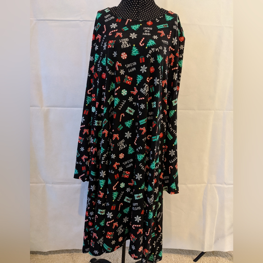 Merry Wear Christmas Print Swing Dress